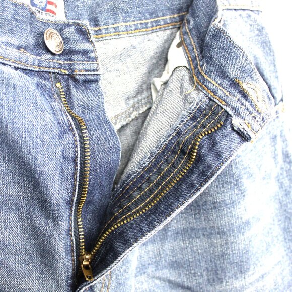 Phat Farm Men's 36 Blue Baggy Denim Jean Shorts Jorts Hip Hop Skater Y2K Vintage - Picture 3 of 8